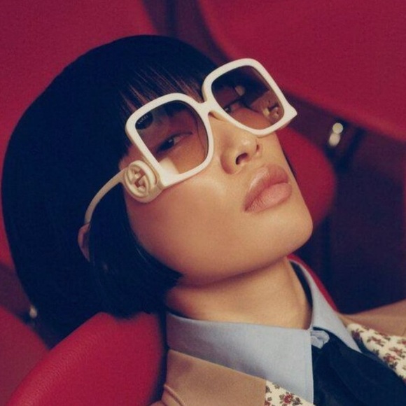 NEW GUCCI GG1326S 002 SQUARE WOMEN NUDE OVERSIZED SUNGLASSES GUCCI - Picture 5 of 16